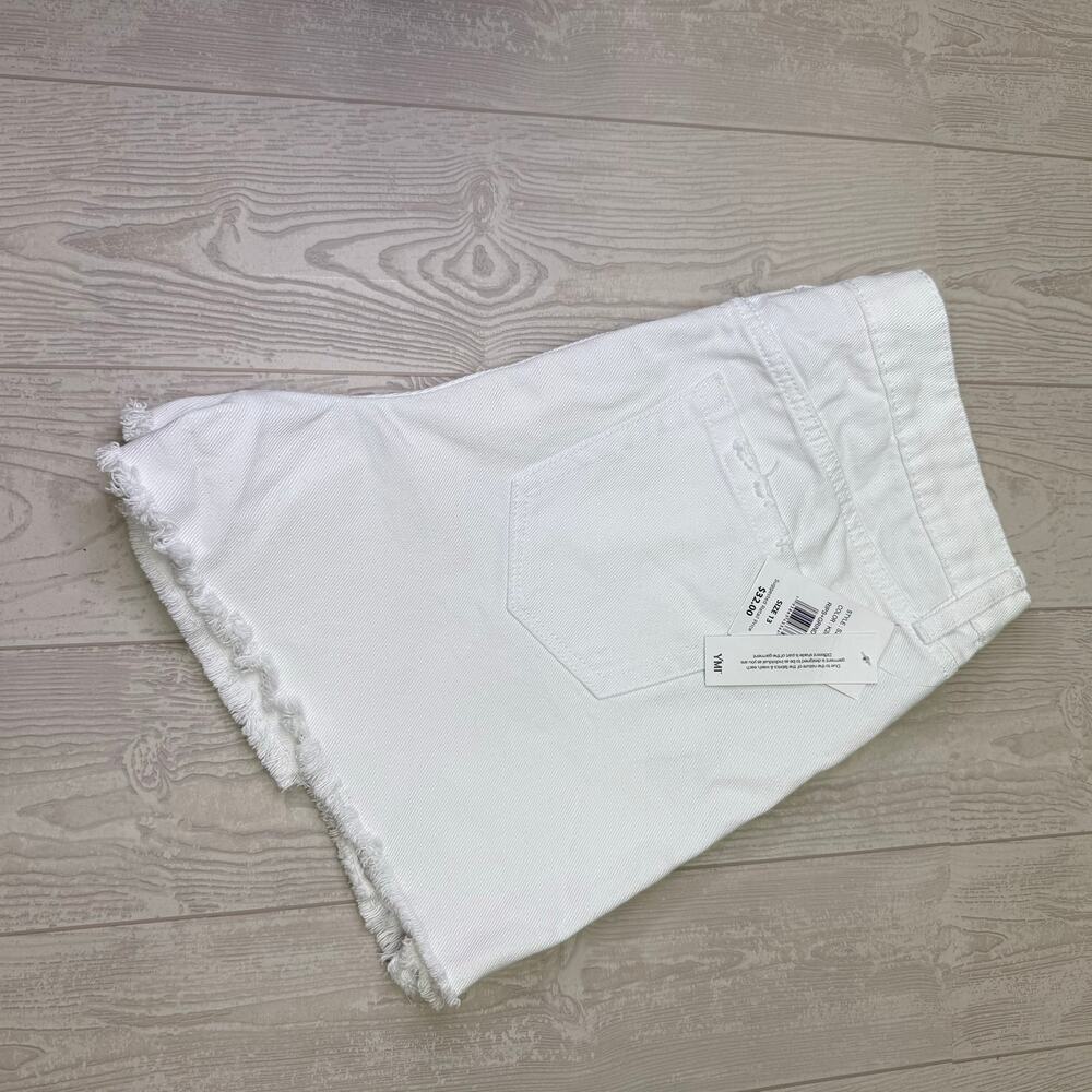 YMI High-Rise White Denim Shorts Size 13